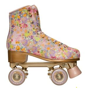 Impala Floral Roller Skates with Gold Accents